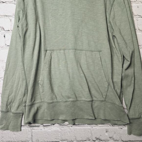 J Crew Mens Garment Dyed Slub 100% Cotton Green Hoodie Size Medium - Picture 3 of 11